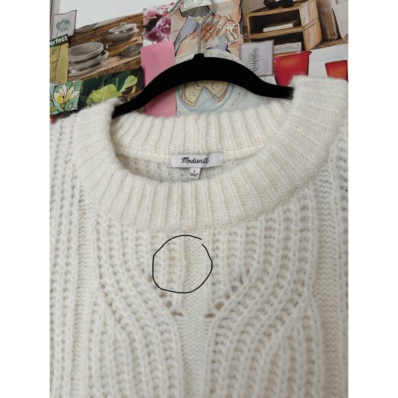 Cream Madewell Pointelle Knowe Sweater Vest L - Picture 7 of 7